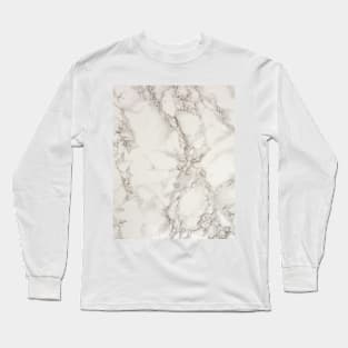 preppy abstract minimalist beige white marble texture Long Sleeve T-Shirt